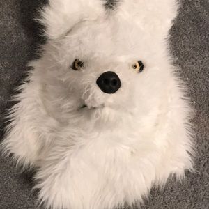 White fox opening jaw Halloween mask